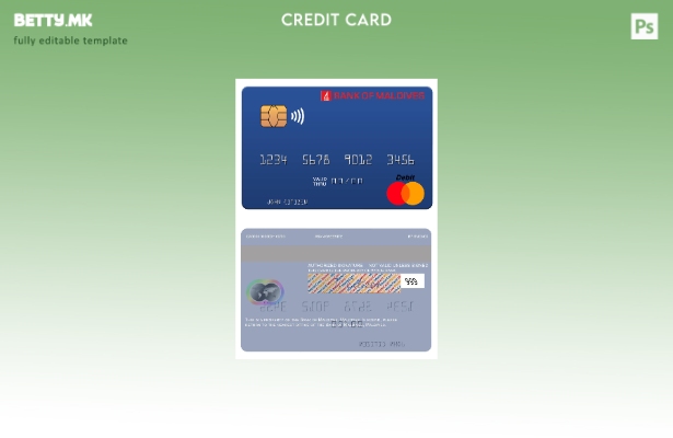 Модерен стил шаблон за мастер картички на Малдивите Банка на Малдиви